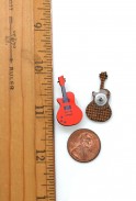 Red Guitar Stud Earrings
